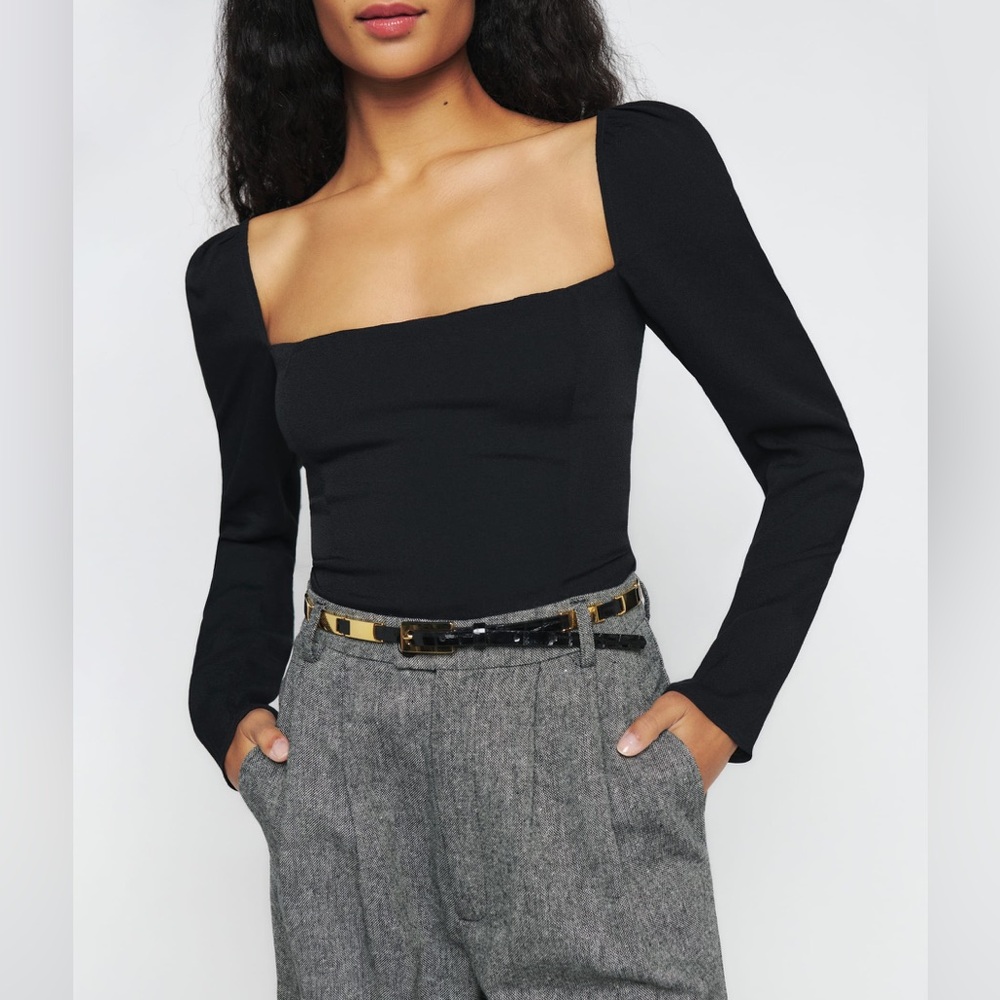 REDUCED - MOVING SALE - Reformation Demi Top Black - Size 6